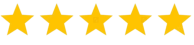 A picture of five gold stars used for reviews about TEN26 Outdoors texas hunting and guide service