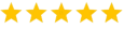 A picture of five gold stars used for reviews about TEN26 Outdoors texas hunting and guide service