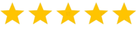 A picture of five gold stars used for reviews about TEN26 Outdoors texas hunting and guide service